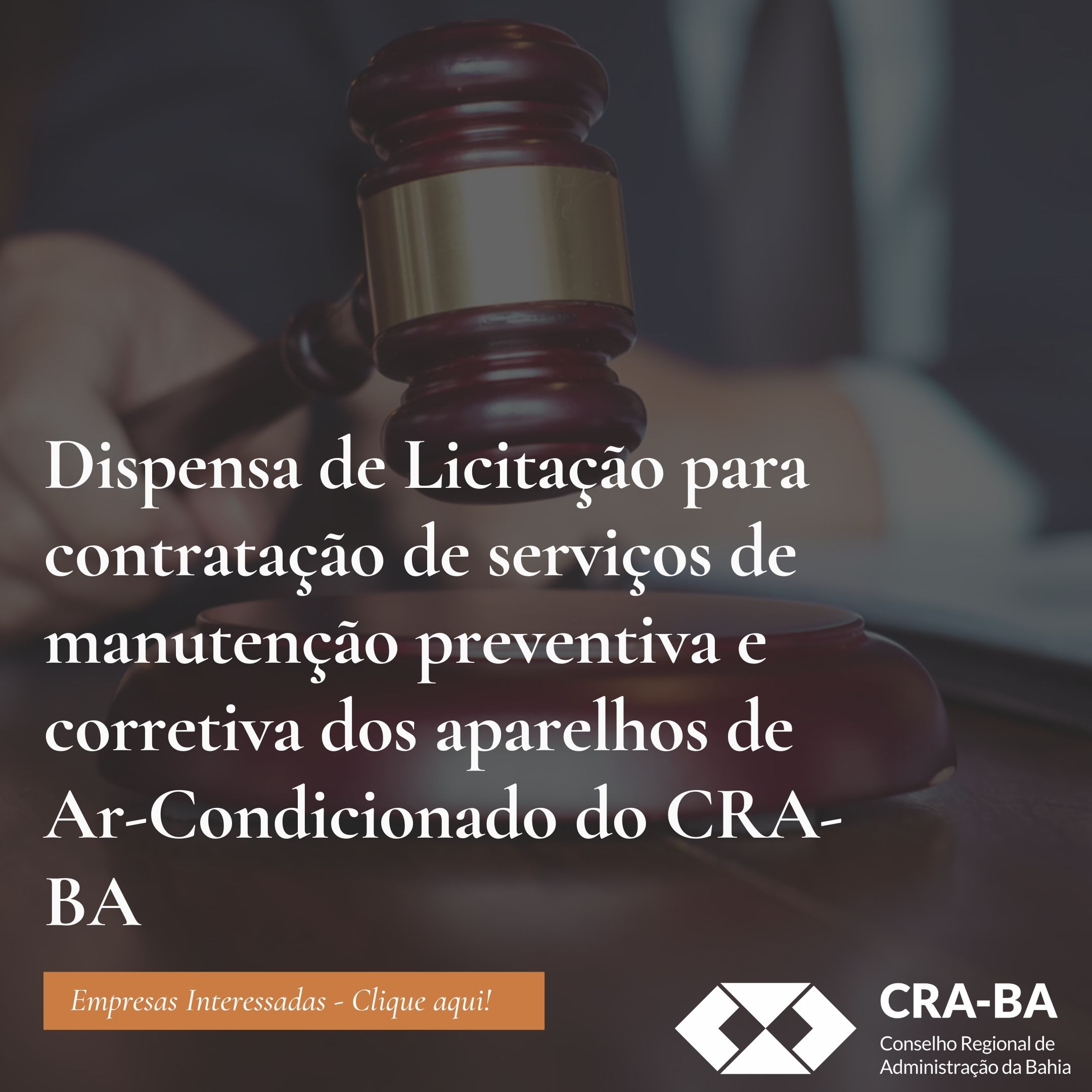 No momento você está vendo Dispensa de Licitação para contratação de serviços de manutenção preventiva e corretiva dos aparelhos de Ar-condicionado do CRA-BA