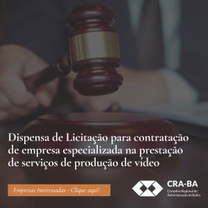Read more about the article Dispensa de Licitação para contratação de empresa especializada na prestação de serviços de produção de vídeo