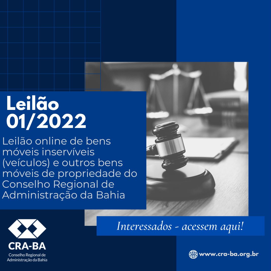 Leia mais sobre o artigo Leilão CRA-BA 01/2022