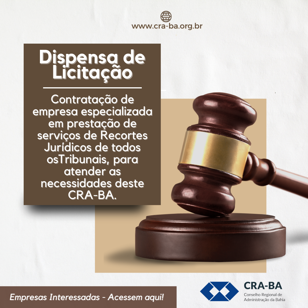 No momento você está vendo Dispensa de Licitação para contratação de empresa especializada em prestação de serviços de Recortes Jurídicos de todos os Tribunais.