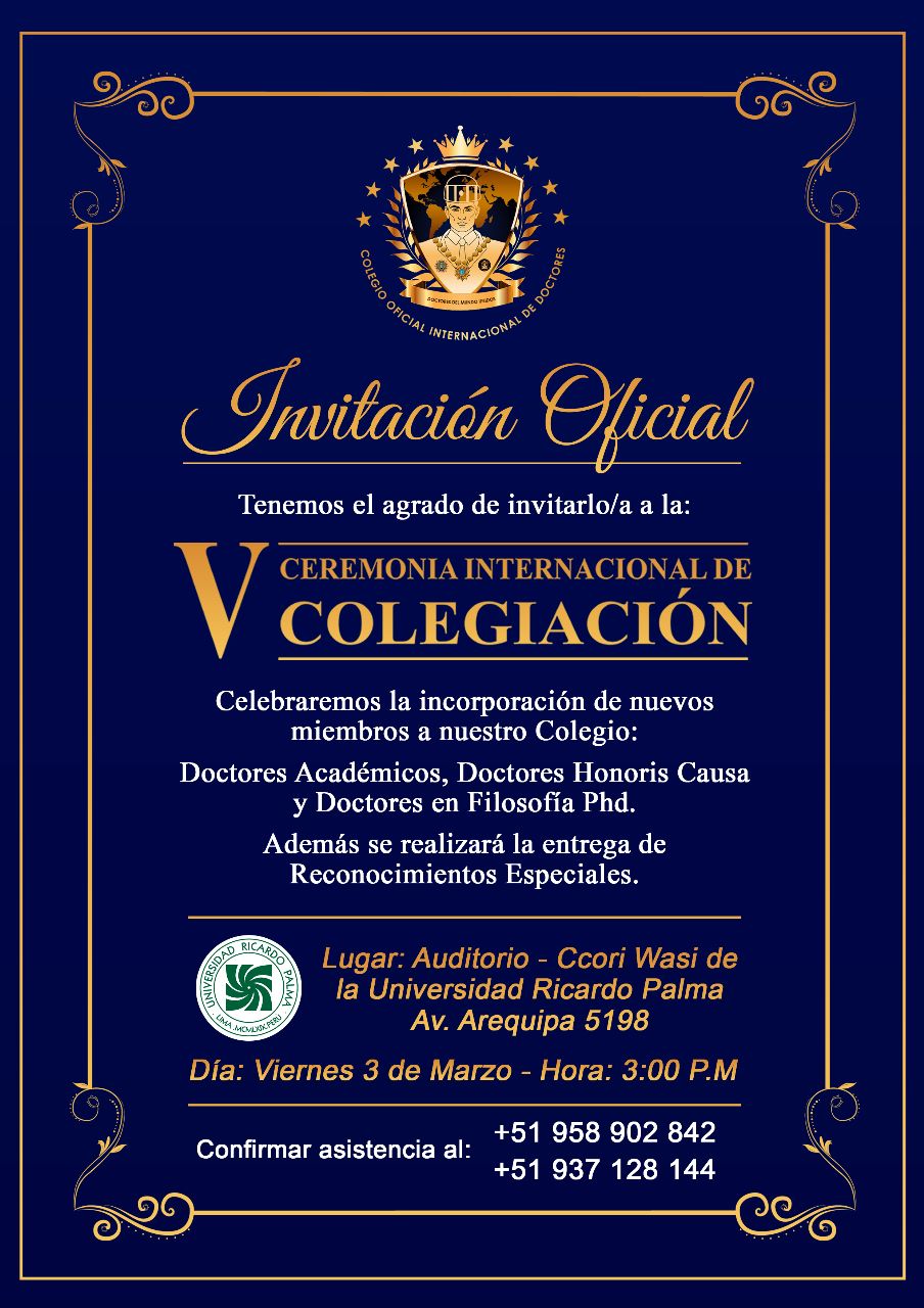 No momento você está vendo Colégio Internacional de Doutores concede ao Adm. Flávio de São Pedro Filho, título de Doctor Honoris Causa pelo Instituto Tecnológico Universitário do Estado do México.