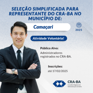 Leia mais sobre o artigo Seleção Simplificada para Representante do CRA-BA no Município de Camaçari/BA 2025