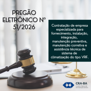 Leia mais sobre o artigo Pregão eletrônico para contratação de empresa especializada para fornecimento, instalação, integração,  manutenção preventiva, manutenção corretiva e assistência técnica de sistema de  climatização do tipo VRF